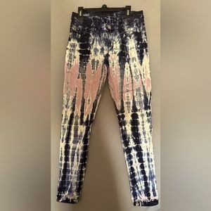 Guess jeans size 28 tie dyed blue and light pink very stretchy soft denim